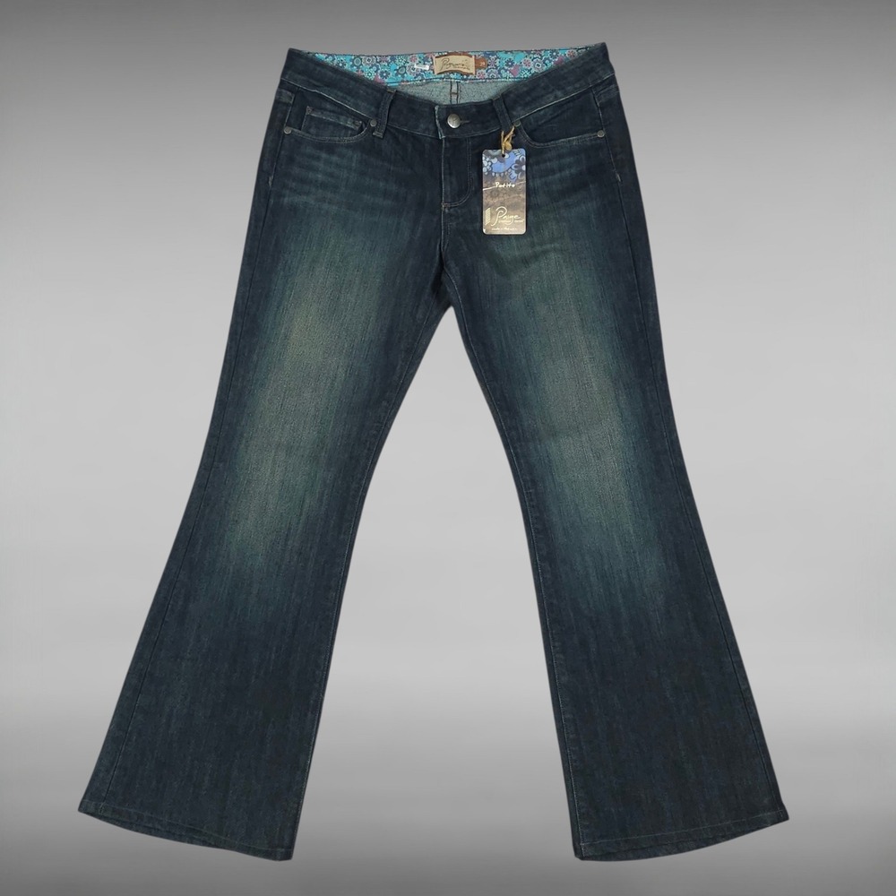 NWT Vintage Y2K Paige Premium Denim Laurel Canyon Flap Pocket Flare Jeans 29